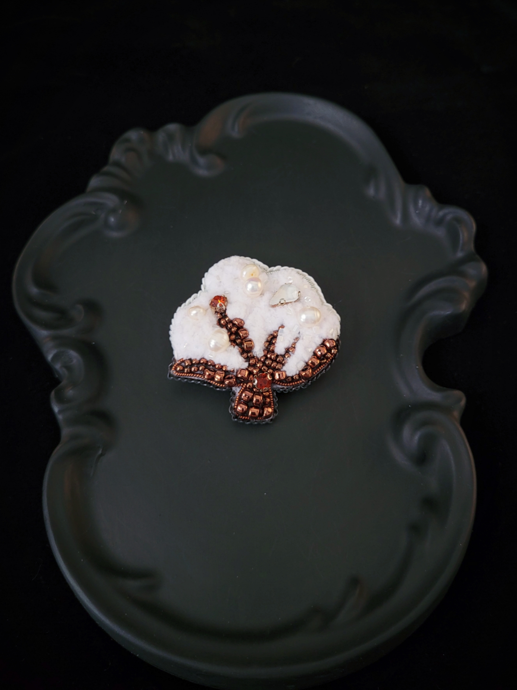 گلسینه جواهردوزی شده گل پنبه